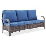 Belord Outdoor Wicker Couch – 3-Seater Patio Sofa