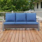 Belord Outdoor Wicker Couch – 3-Seater Patio Sofa