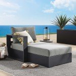 Gray Charcoal Aluminum Outdoor Chaise Lounge with Cushions
