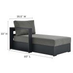 Gray Charcoal Aluminum Outdoor Chaise Lounge with Cushions