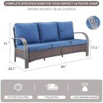 Belord Outdoor Wicker Couch – 3-Seater Patio Sofa