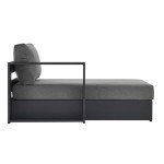 Gray Charcoal Aluminum Outdoor Chaise Lounge with Cushions