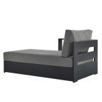Gray Charcoal Aluminum Outdoor Chaise Lounge with Cushions