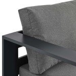 Gray Charcoal Aluminum Outdoor Chaise Lounge with Cushions
