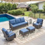 Belord Outdoor Wicker Couch – 3-Seater Patio Sofa