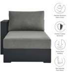 Gray Charcoal Aluminum Outdoor Chaise Lounge with Cushions