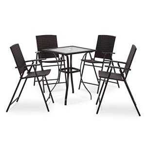 MCombo 5-Piece Black Patio Dining Set