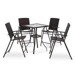 MCombo 5-Piece Black Patio Dining Set