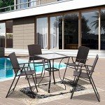 MCombo 5-Piece Black Patio Dining Set