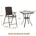 MCombo 5-Piece Black Patio Dining Set
