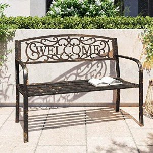 Belleze 50-Inch Cast Iron Garden Bench