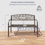 Belleze 50-Inch Cast Iron Garden Bench