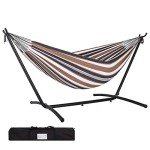 Outdoor Double Hammock with Stand and Carry Bag