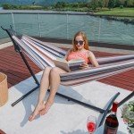 Outdoor Double Hammock with Stand and Carry Bag