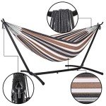 Outdoor Double Hammock with Stand and Carry Bag