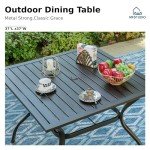 MFSTUDIO 4-Piece Outdoor Dining Set with Swivel Chairs