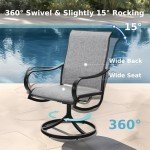 MFSTUDIO 4-Piece Outdoor Dining Set with Swivel Chairs