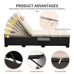 WAROOM Adjustable Wicker Chaise Lounge Chairs Set