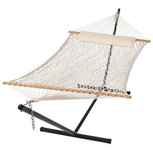 SUNCREAT Portable Double Hammock with Stand - Beige