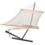 SUNCREAT Portable Double Hammock with Stand - Beige