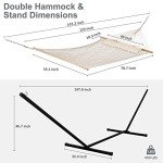 SUNCREAT Portable Double Hammock with Stand - Beige