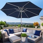 11 FT Navy Blue Aluminum Patio Umbrella with Tilt