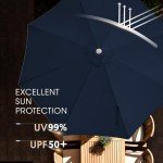 11 FT Navy Blue Aluminum Patio Umbrella with Tilt