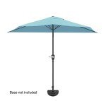 9 ft Half Patio Umbrella with Crank - Blue