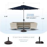 11 FT Navy Blue Aluminum Patio Umbrella with Tilt