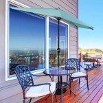 9 ft Half Patio Umbrella with Crank - Blue