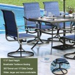 9-Piece Metal Outdoor Dining Set with Swivel Chairs