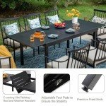 9-Piece Metal Outdoor Dining Set with Swivel Chairs