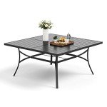 MFSTUDIO 60" Square Metal Outdoor Dining Table