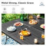 MFSTUDIO 60" Square Metal Outdoor Dining Table