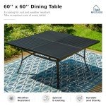 MFSTUDIO 60" Square Metal Outdoor Dining Table