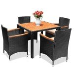 Flamaker 5-Piece Outdoor Dining Set with Cushions