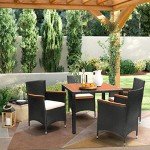 Flamaker 5-Piece Outdoor Dining Set with Cushions