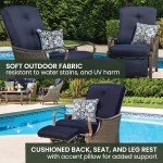 Hanover Ventura Brown Wicker Outdoor Recliner Chair