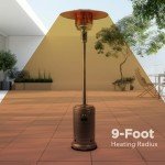 Outdoor Propane Patio Heater with Wheels, 46,000 BTU