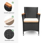 Flamaker 5-Piece Outdoor Dining Set with Cushions