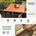 Flamaker 5-Piece Outdoor Dining Set with Cushions