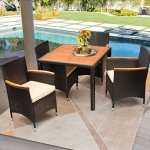 Flamaker 5-Piece Outdoor Dining Set with Cushions