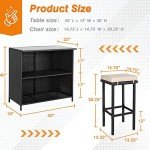 3-Piece Outdoor Bar Set with Stools and Table