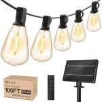 100ft Solar String Lights with Remote & 52 Bulbs