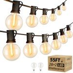 Brighten Your Patio with 55FT Outdoor String Lights