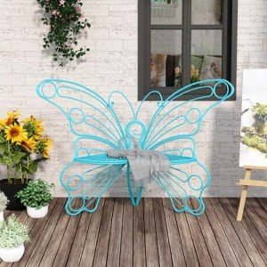 50-Inch Outdoor Butterfly Garden Bench
