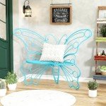 50-Inch Outdoor Butterfly Garden Bench