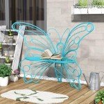 50-Inch Outdoor Butterfly Garden Bench