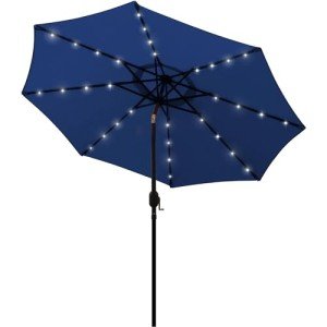 9 ft Lighted Solar Patio Umbrella with Tilt