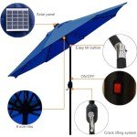 9 ft Lighted Solar Patio Umbrella with Tilt